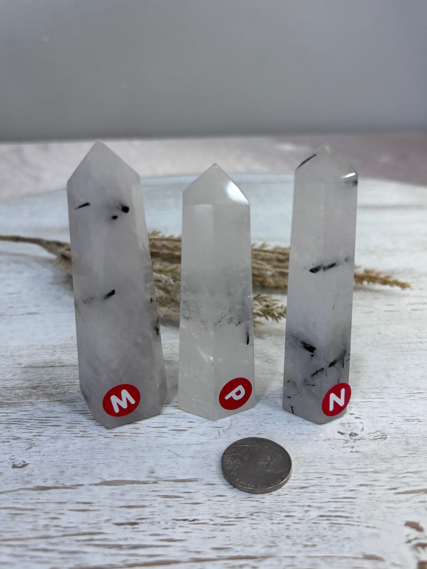 🖤 Black Terminated Quartz Towers – Options M, P & N