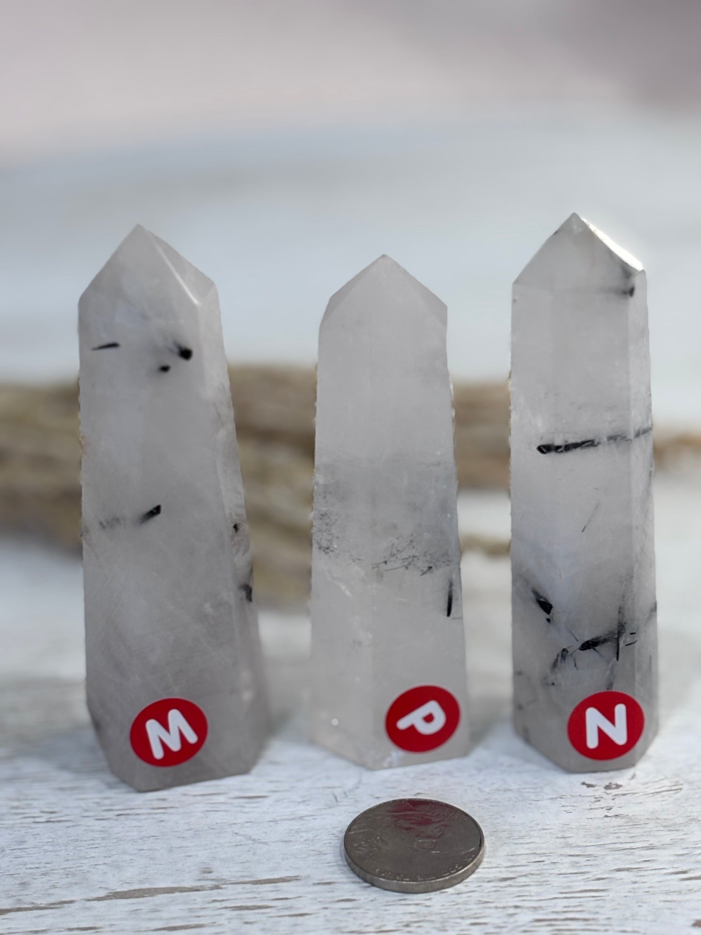 🖤 Black Terminated Quartz Towers – Options M, P & N