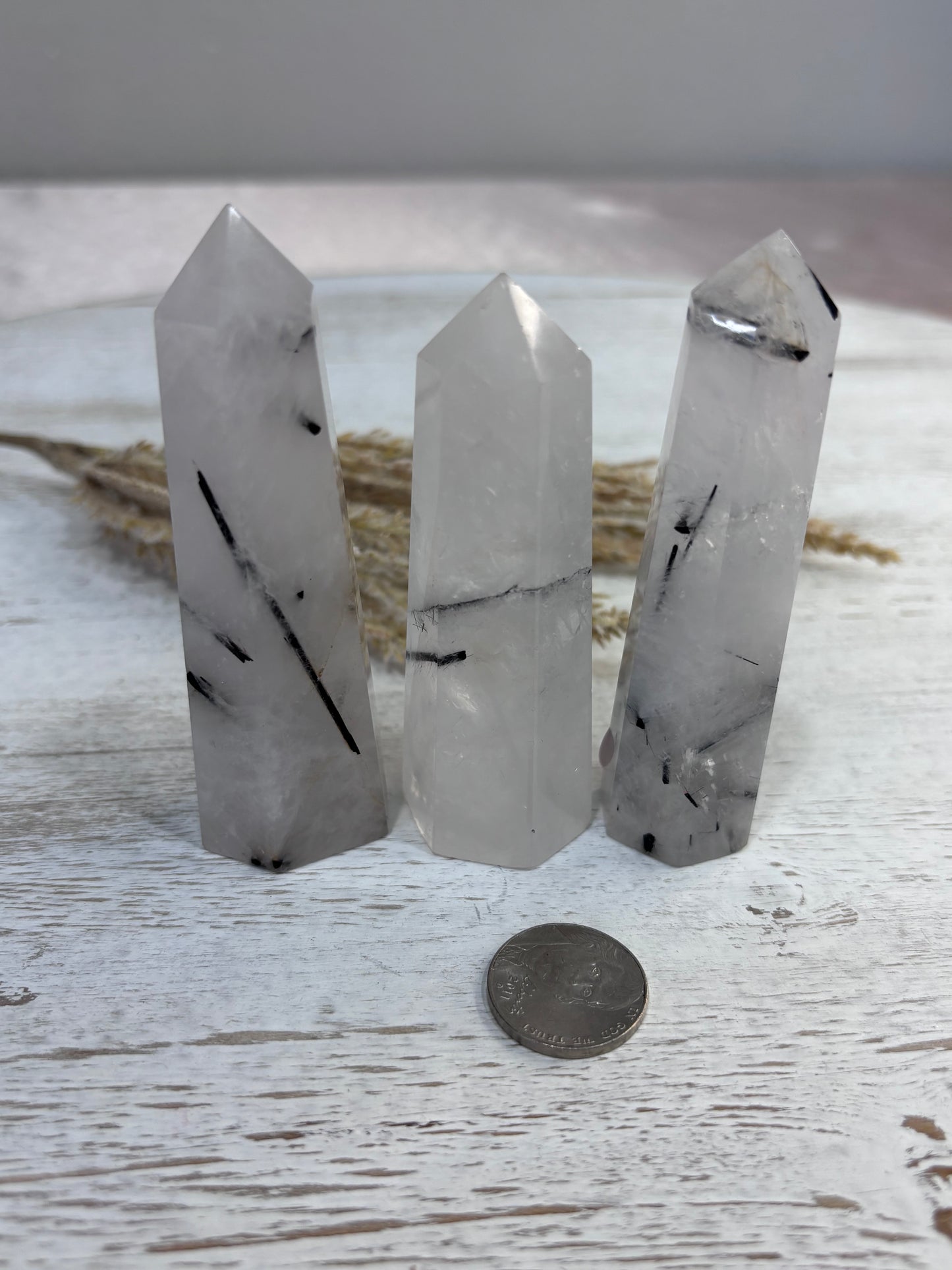 🖤 Black Terminated Quartz Towers – Options M, P & N