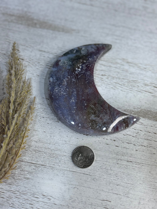 Ocean Jasper Moon with Natural Pitting
