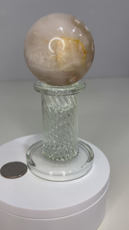 🌸 Flower Agate Sphere 💗 56MM